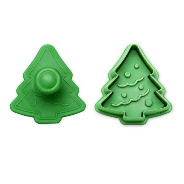 Städter Christmas Tree Cookie Cutter with Ejector – 4.5 cm Embossed Cutter on Gift Card