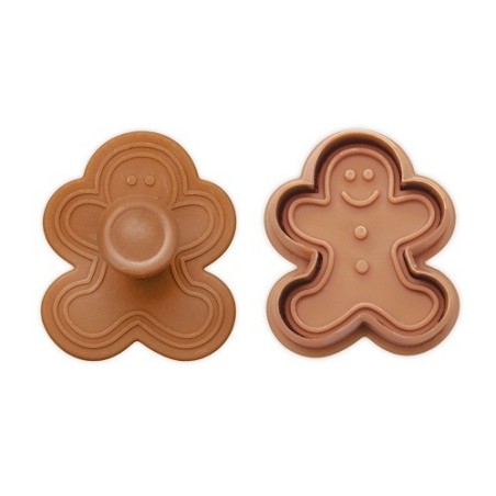 Städter Lebkuchenmann Ausstecher mit Prägung – 5 cm Plätzchenausstecher auf Geschenkkarte