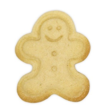 Städter Lebkuchenmann Ausstecher mit Prägung – 5 cm Plätzchenausstecher auf Geschenkkarte