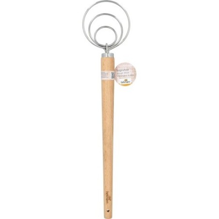 Birkmann Teigrührer Spirale 34 cm – Dänischer Schneebesen aus Edelstahl & Holzgriff