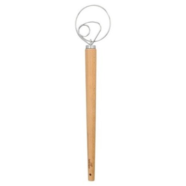 Birkmann Dänischer Teig-Schwingbesen 34 cm – 1 Schlaufe Edelstahl & Holzgriff