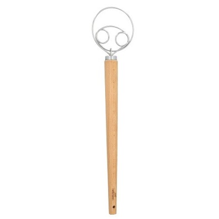 Birkmann Danish Dough Whisk 34 cm – Double Loop Stainless Steel & Beechwood Handle