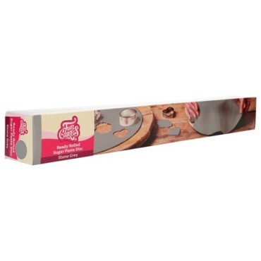 FunCakes Ready Rolled Fondant Stone Grey 430 g – Grey Fondant Disc for Elegant Cakes