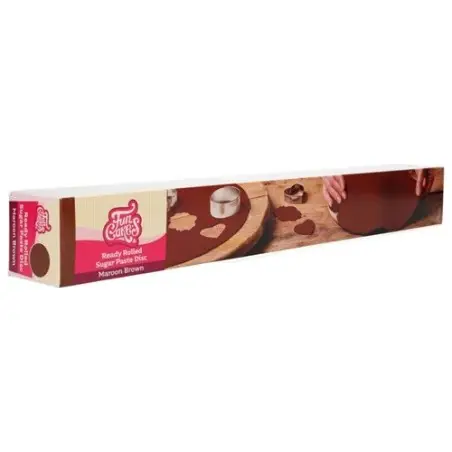 FunCakes Ready Rolled Fondant Maroon Brown 430 g – Elegant Brown Fondant, Gluten-Free, Halal & Kosher