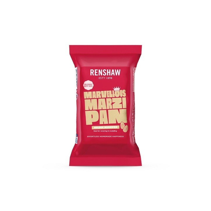 Renshaw Marzipan Gold 500 g – Golden Almond Paste for Covering & Modelling