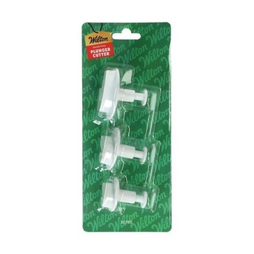 Wilton Zuckerstangen Ausstecher mit Auswerfer 3er Set – Fondant Prägeausstecher Weihnachten