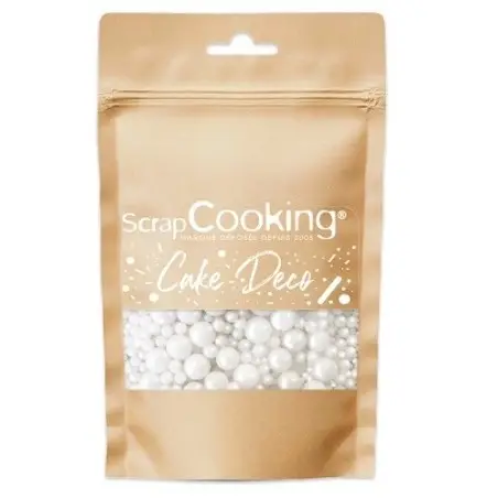 ScrapCooking Zuckerperlen Mix Weiss 60 g – Edle Streudeko für Torten, Cupcakes & Desserts