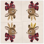 PartyDeco Reindeer Napkins, 12 pcs