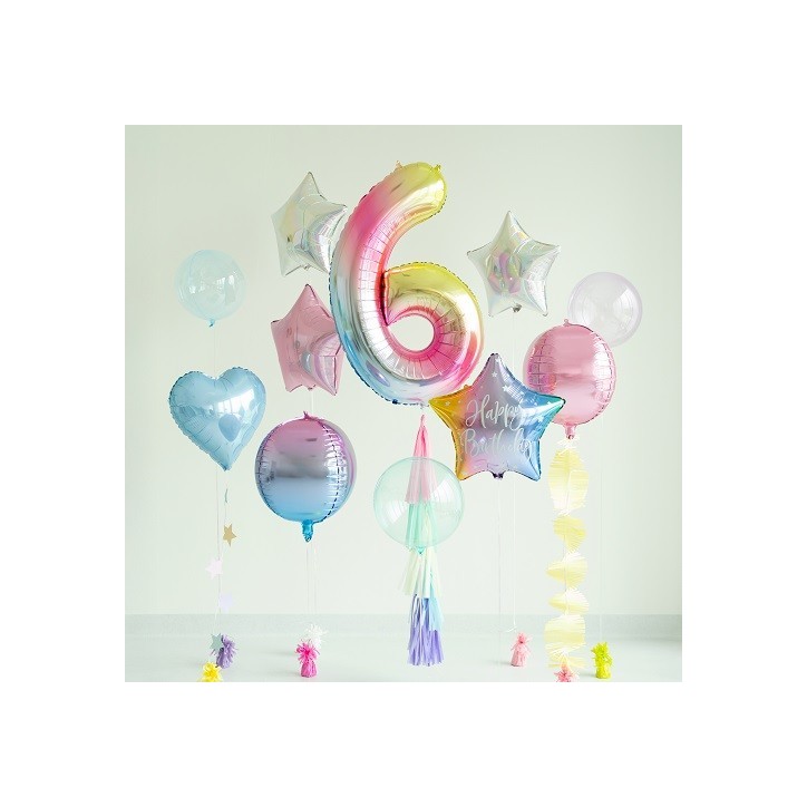 PartyDeco Zahlenballon 6 Pastell Regenbogen 86 cm – Folienballon | Bakeria.ch PartyDeco Zahlenballon 6 Pastell Regenbogen 86 cm – Folienballon | Bakeria.ch