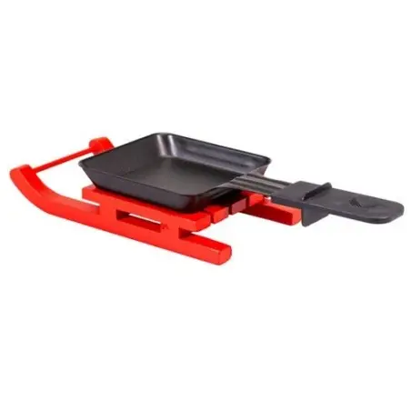Raclette Pan Holder Sled Red – Set of 2 | Winter Raclette Accessory