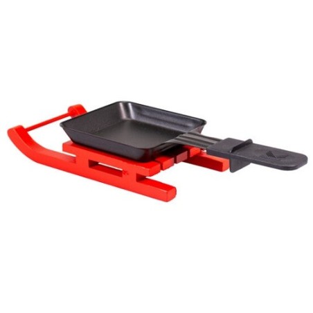 Raclette-Pfännchenhalter Schlitten rot – 2er-Set | Winter Raclette Deko