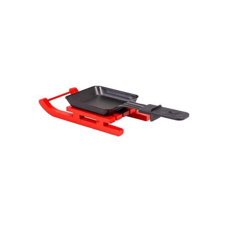 Raclette-Pfännchenhalter Schlitten rot – 2er-Set | Winter Raclette Deko