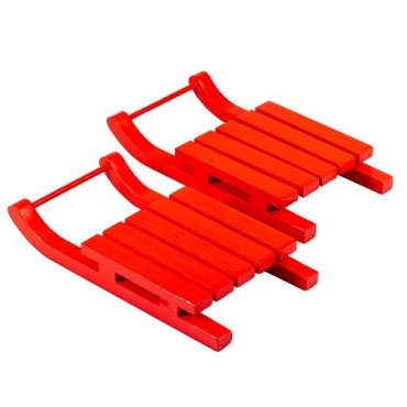 Raclette-Pfännchenhalter Schlitten rot – 2er-Set | Winter Raclette Deko