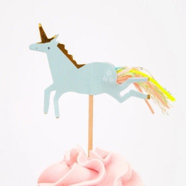 Meri Meri Einhorn Cupcake Deko Set 48-teilig | Einhorn Party Deko