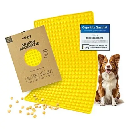 Collory 1 cm Half-Sphere Silicone Treat Mat Yellow – Dog Training Snacks | Bakeria