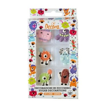 Decora Monster Sugar Decorations 6 pcs – Handmade Gluten-Free | Bakeria.ch