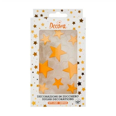 Decora Goldene Sterne Zuckerdekor 9 Stk – Handgefertigt & glutenfrei | Bakeria.ch