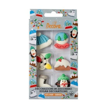 Decora White Christmas Zuckerdekor 6 Stk – Handgemacht & glutenfrei | Bakeria.ch