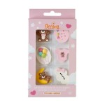 Decora Baby Girl Sugar Decorations, 6 pcs