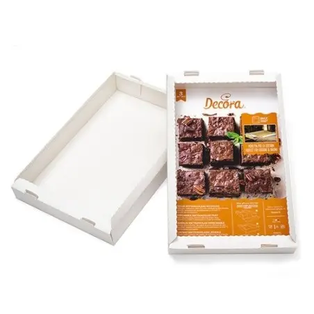 Decora Disposable Brownie Baking Tray 38 × 24 × 5 cm 3 pcs – Paper Bakeware | Bakeria.ch