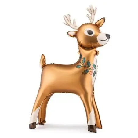 PartyDeco Standing Reindeer Foil Balloon – 65 x 105 cm Christmas Decoration