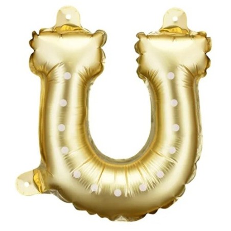PartyDeco Hufeisen Folienballon Girlande – 3 Stück, Gold, 18x19 cm