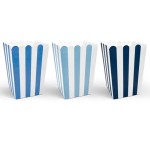 PartyDeco Popcorn Boxes Blue Striped, 6 pcs PartyDeco Popcorn Boxes Blue Striped, 6 pcs