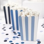 PartyDeco Popcorn Boxes Blue Striped, 6 pcs PartyDeco Popcorn Boxes Blue Striped, 6 pcs