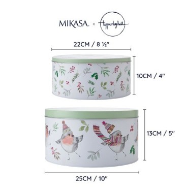 Mikasa x TipperleyHill Robin Cake Tins – 2 Piece Set for Cakes & Cookies