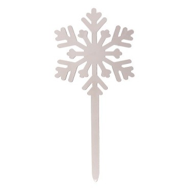Dekora Silver Snowflake Cake Topper – 13x6 cm Winter Decoration