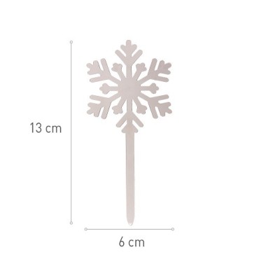 Dekora Silver Snowflake Cake Topper – 13x6 cm Winter Decoration
