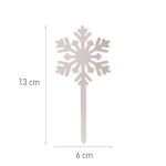DeKora Snowflake Cake Topper Silver 13x6cm