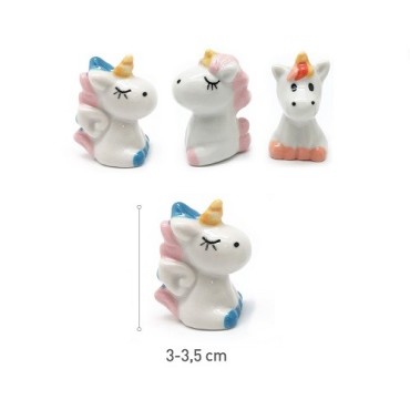 Unicorn Porcelain Figurine King Cake - Kingscake Unicorn Figurine - CERAMIC FIGURINES OF ROSCÓN 3D UNICORN