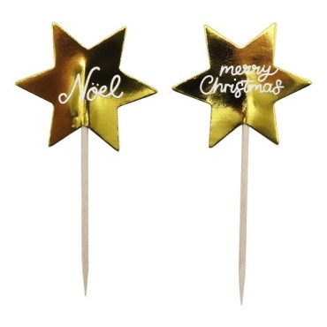 PME Stern Cupcake & Topper Set – 48-teilig, Gold Sterne, Weihnachten