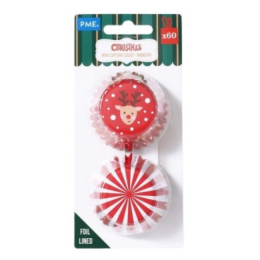PME Mini Cupcake Förmchen Rudolph – 60 Stück, Weihnachten