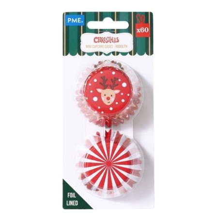 PME Mini Cupcake Förmchen Rudolph – 60 Stück, Weihnachten