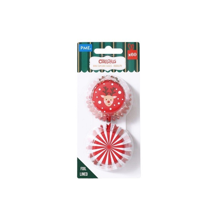 PME Mini Cupcake Förmchen Rudolph – 60 Stück, Weihnachten PME Mini Cupcake Förmchen Rudolph – 60 Stück, Weihnachten