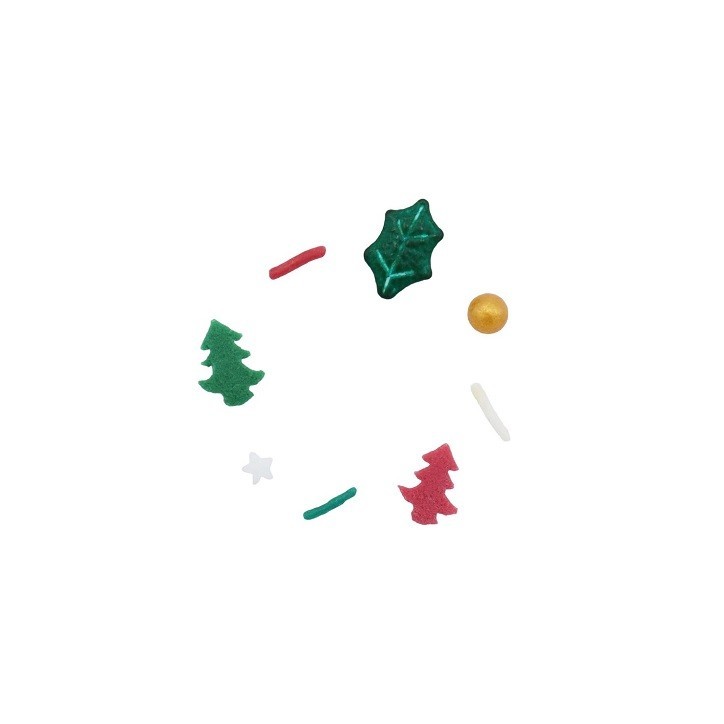 PME Happy Holidays Sprinkles – 60g Christmas Mix with Trees & Stars