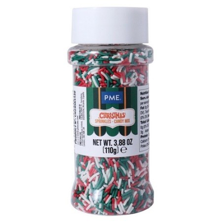 PME Candy Cane Sprinkles – 110g Christmas Mix in Red, Green & White