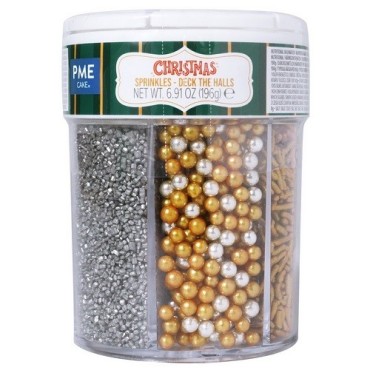 PME 6-in-1 Streusel Set Holiday Sparkle – Gold & Silber 196g