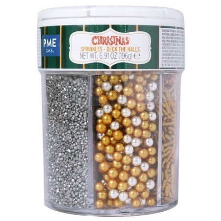 PME 6-in-1 Streusel Set Holiday Sparkle – Gold & Silber 196g