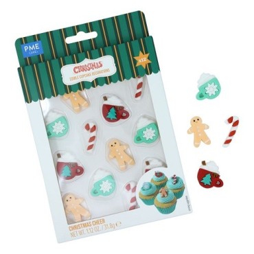 PME Christmas Cheer Edible Sugar Decorations – 12pcs
