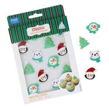 PME North Pole Express Kuchendekor – Essbare Weihnachtsdeko 12 Stück