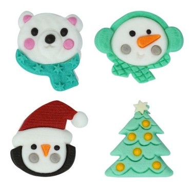 PME North Pole Express Edible Sugar Decorations – Christmas Toppers | 12 Pieces