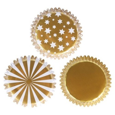 PME Cupcake Förmchen Gold & Silber Metallic – 100 Stück, Weihnachten