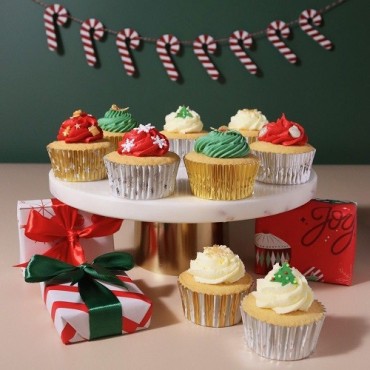 PME Cupcake Förmchen Gold & Silber Metallic – 100 Stück, Weihnachten