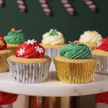 PME Cupcake Förmchen Gold & Silber Metallic – 100 Stück, Weihnachten