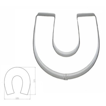 Hufeisen Keksausstecher 105 mm | Edelstahl Glücksbringer zum Backen