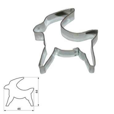 Nordic Reindeer Cookie Cutter 46 x 44 mm – Stainless Steel Reindeer Shape