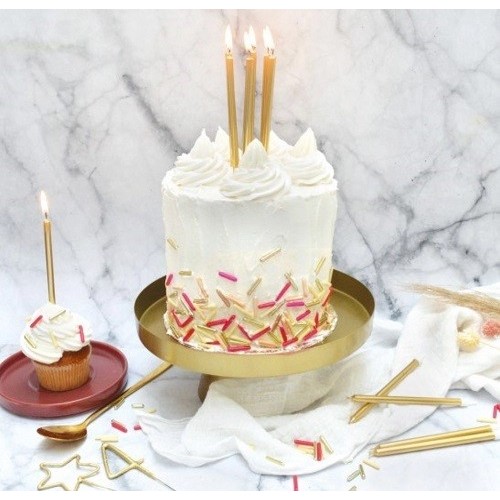 ScrapCooking Geburtstagskerzen Gold, 12 Stück